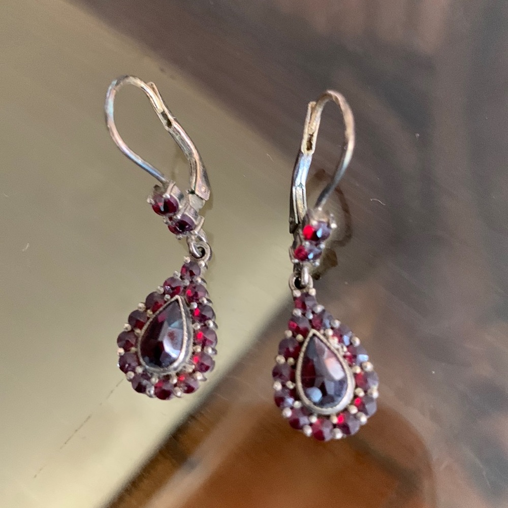 Antique garnet earrings